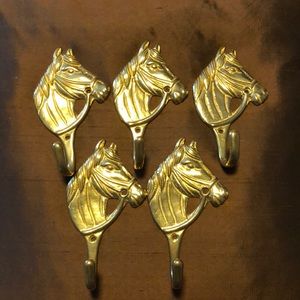 Horse head brass hooks